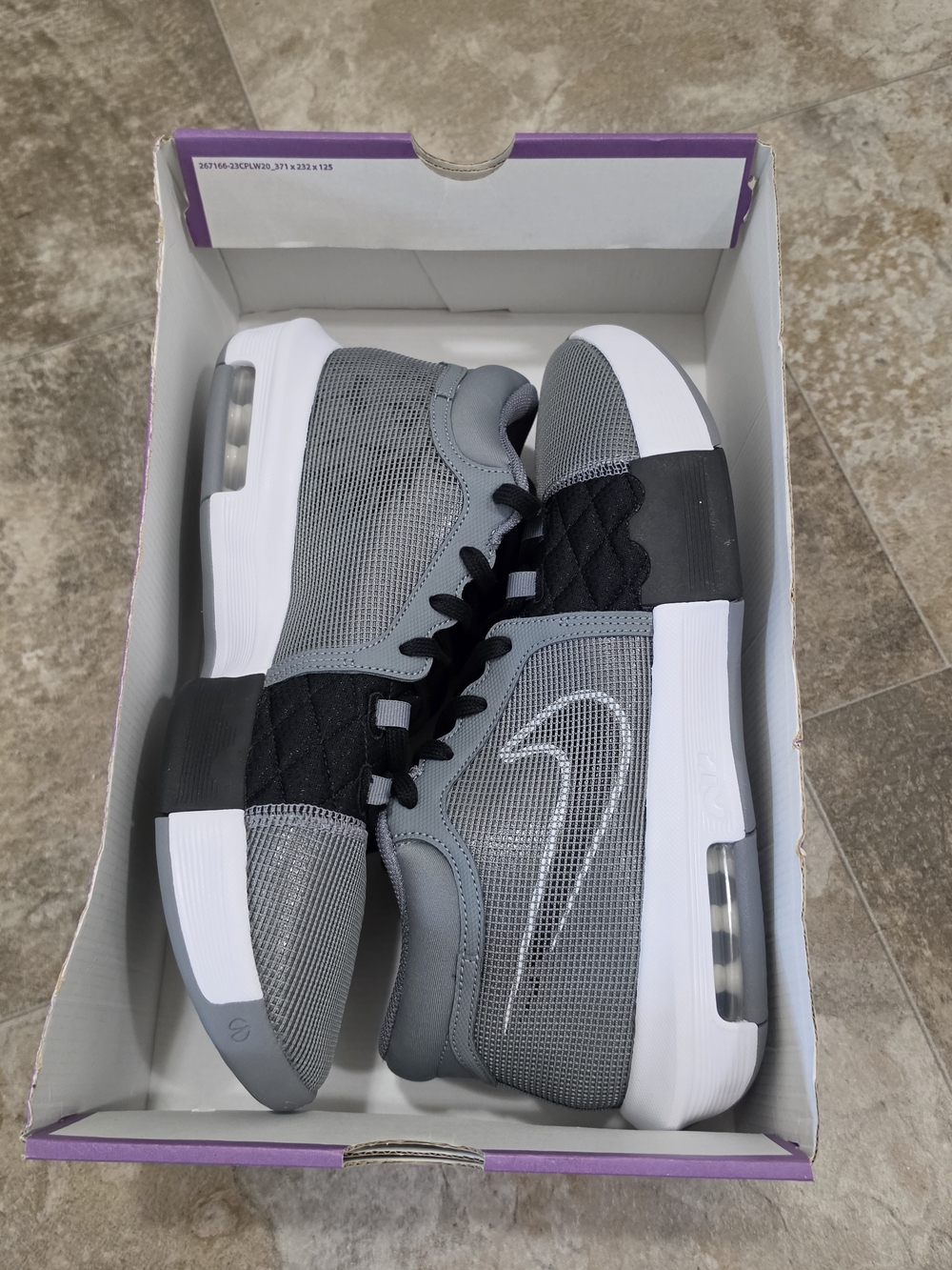 Nike LeBron Witness 8 Cool Grey Black Men's Size 12 - Picture 6 of 7